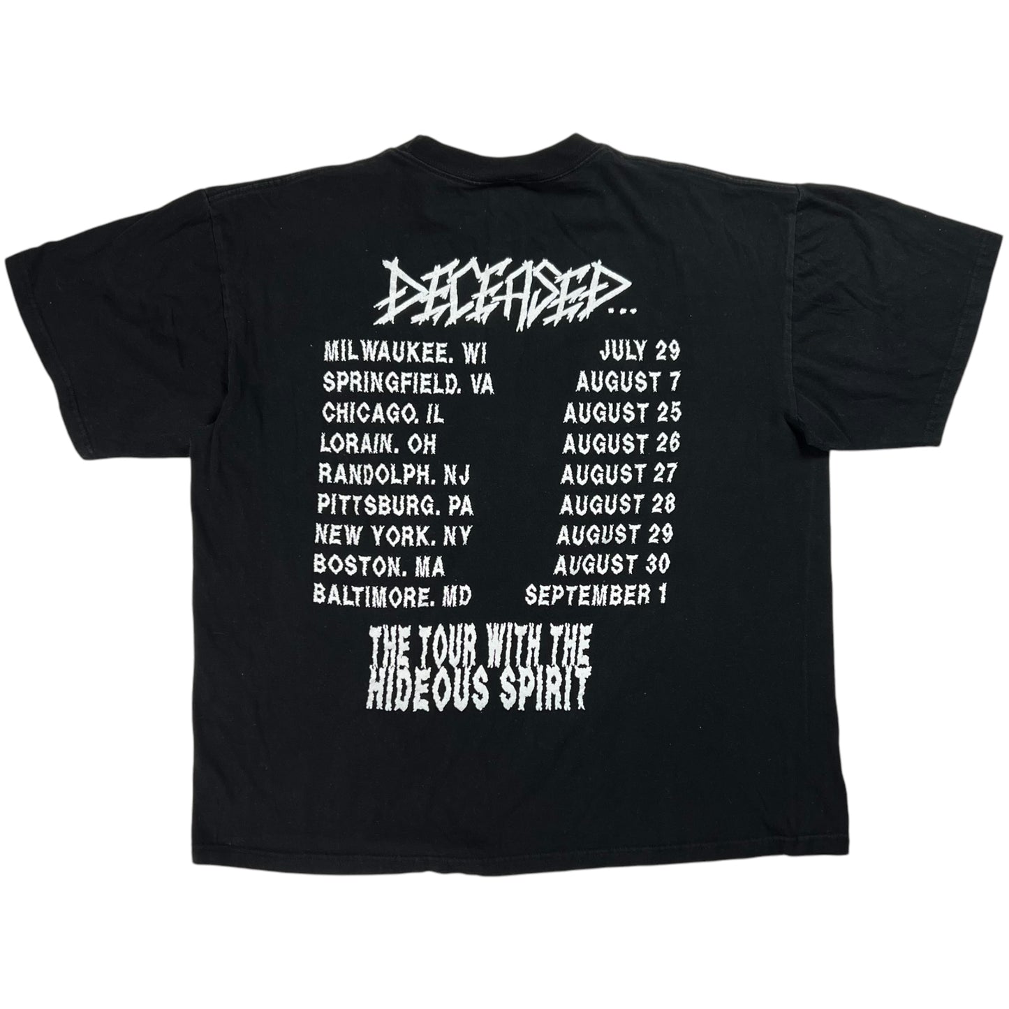 Vintage 90s Deceased The Tour With The Hideous Spirit band tee (XL)