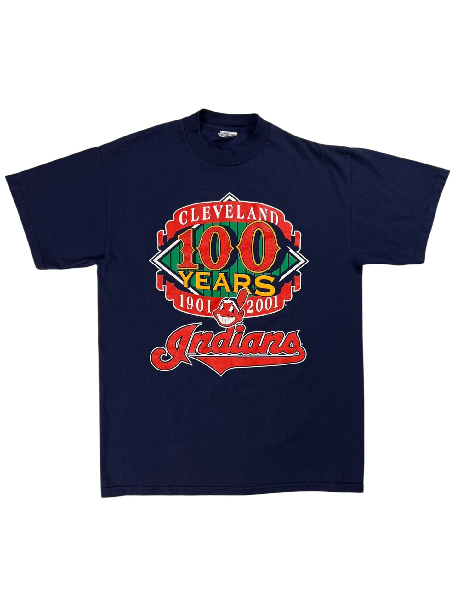 Vintage 2001 Cleveland Indians 100 years MLB tee (L)