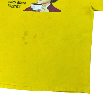 Vintage Y2K Drink Coffee Do Stupid Things Faster With More Energy tee (L)
