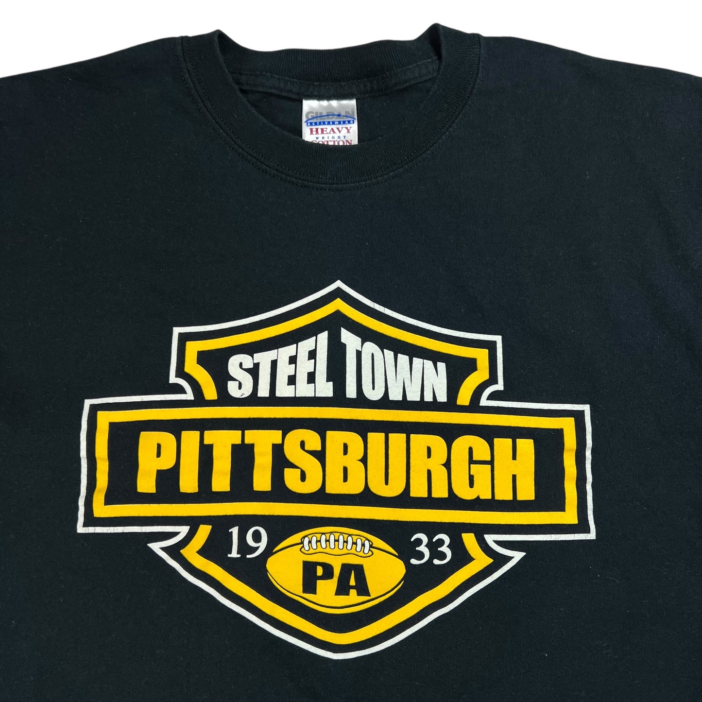Vintage Y2K Pittsburgh Steel Town Harley parody tee (M)
