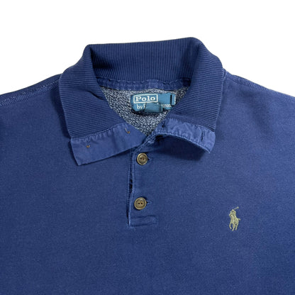 Vintage 90s Polo Ralph Lauren mini horse Henley collared sweatshirt (M)