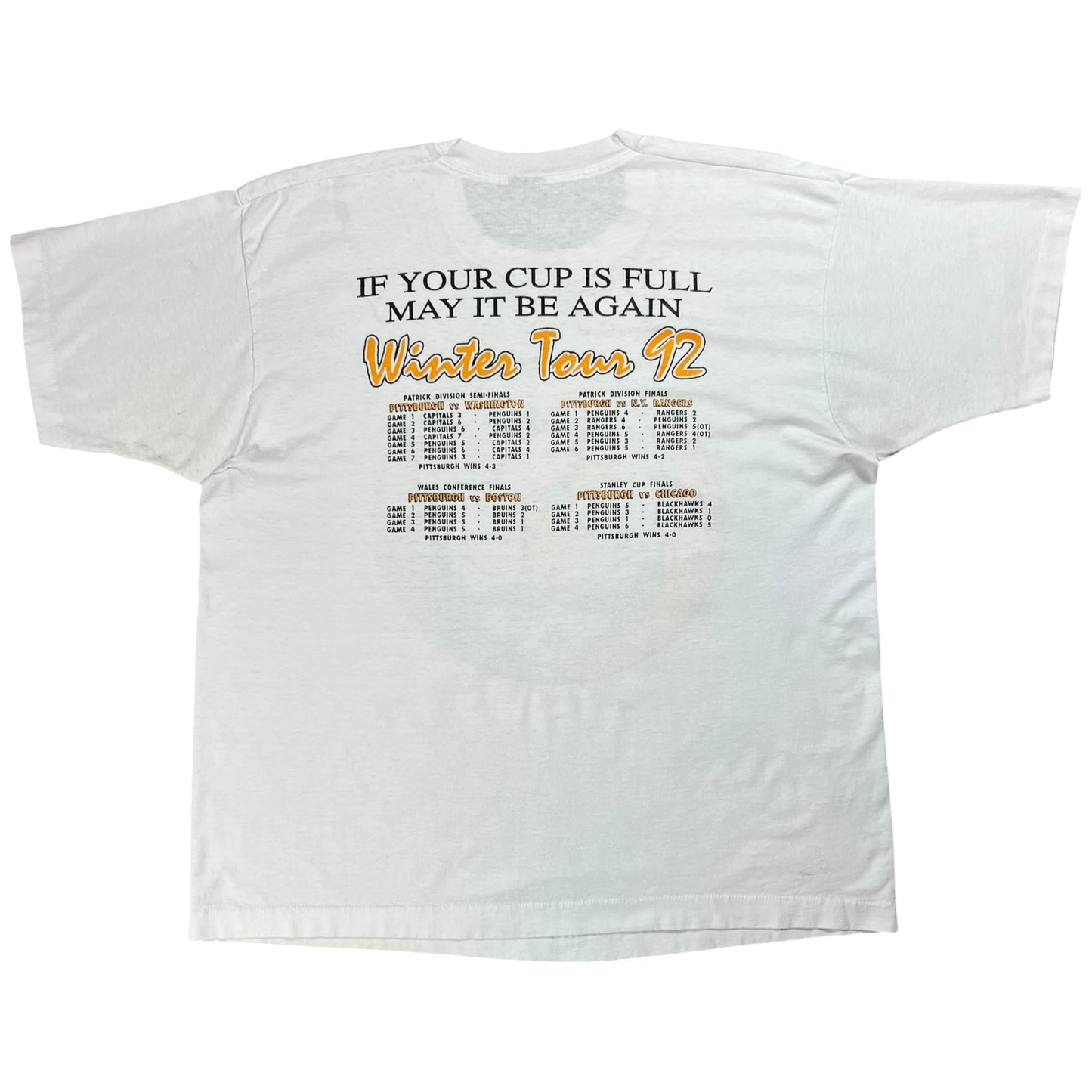 Vintage 1991 Grateful Dead Pittsburgh Penguins Stanley Cup champs Ripple band lot tee (XL)