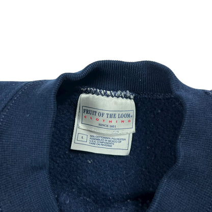 Vintage 90s Fruit of the loom faded navy blank crewneck (M)