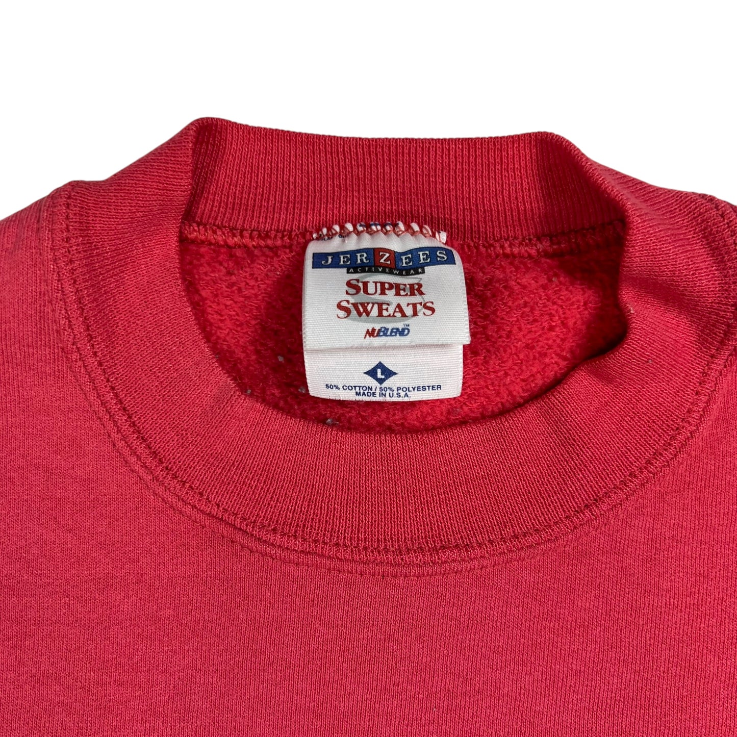 Vintage 90s Jerzees faded pink blank crewneck (L)