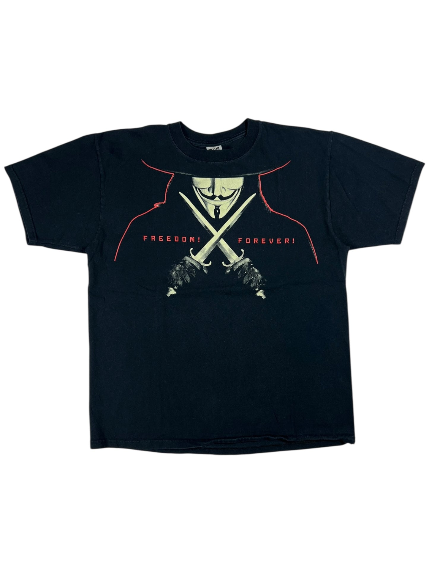 Vintage 2005 V for Vendetta Freedom Forever Guy Faux DC comics tee (L)