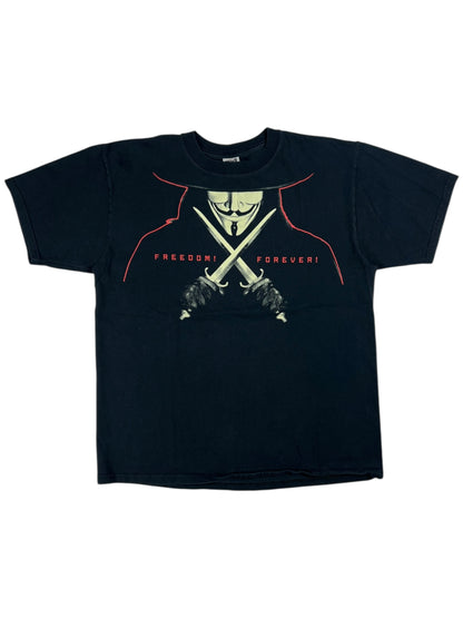 Vintage 2005 V for Vendetta Freedom Forever Guy Faux DC comics tee (L)