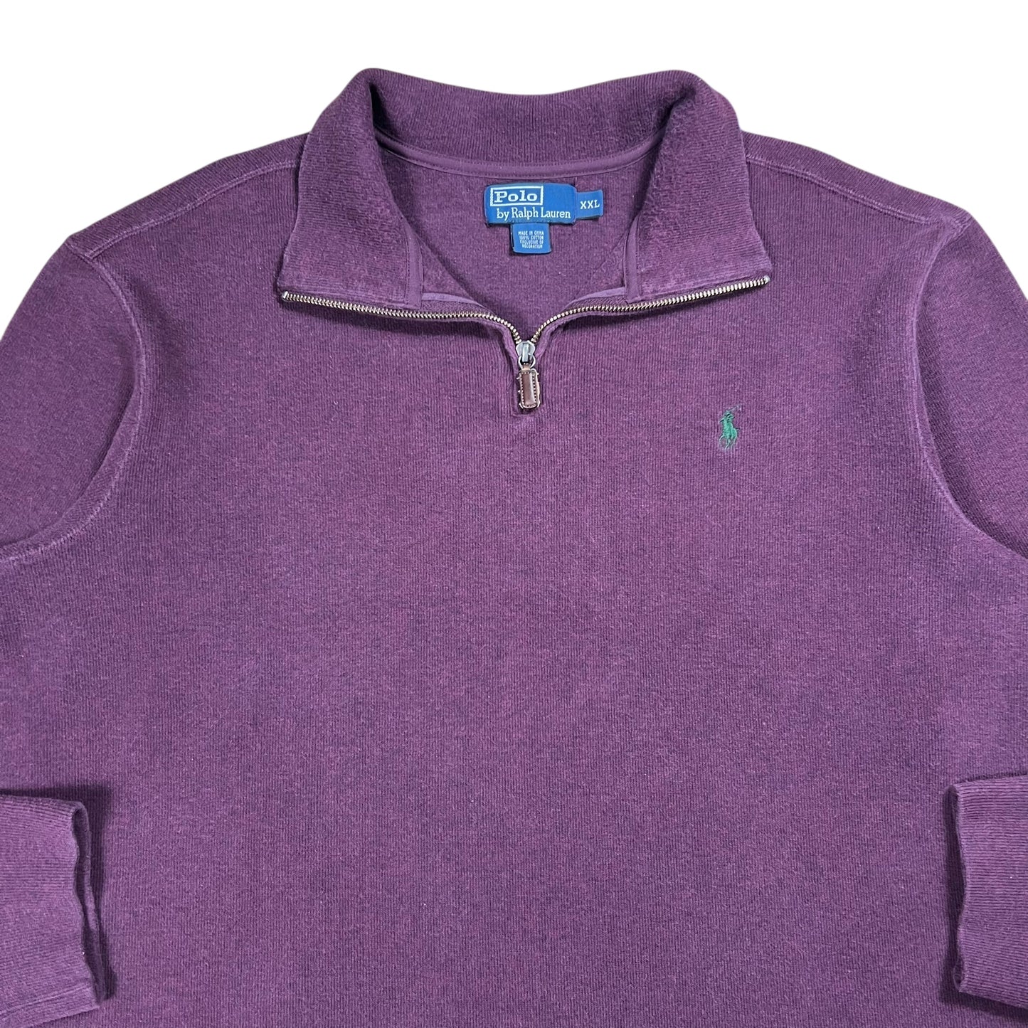 Vintage 90s Polo Ralph Lauren maroon 1/4 zip crewneck (XXL)