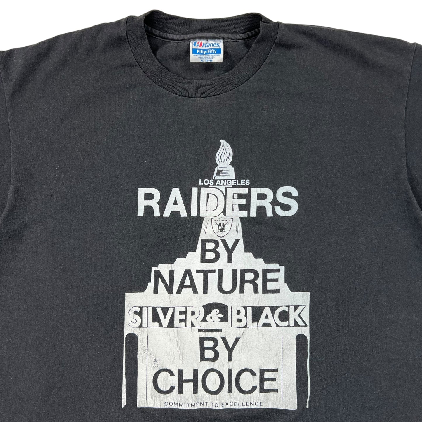 Vintage 90s Los Angeles Raiders by Nature Silver & Black tee (XL)