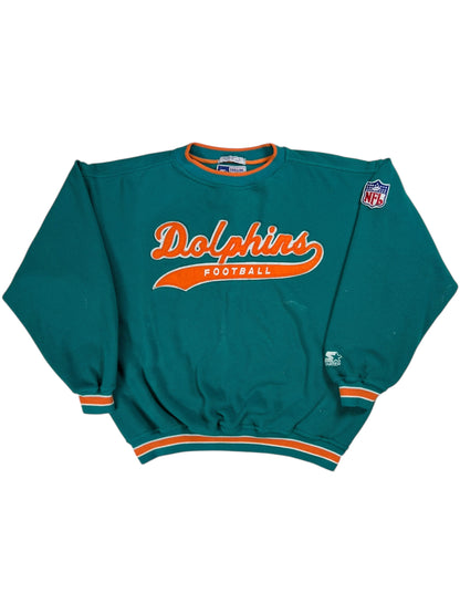 Vintage 90s Starter Miami Dolphins script tail sweep crewneck (L)
