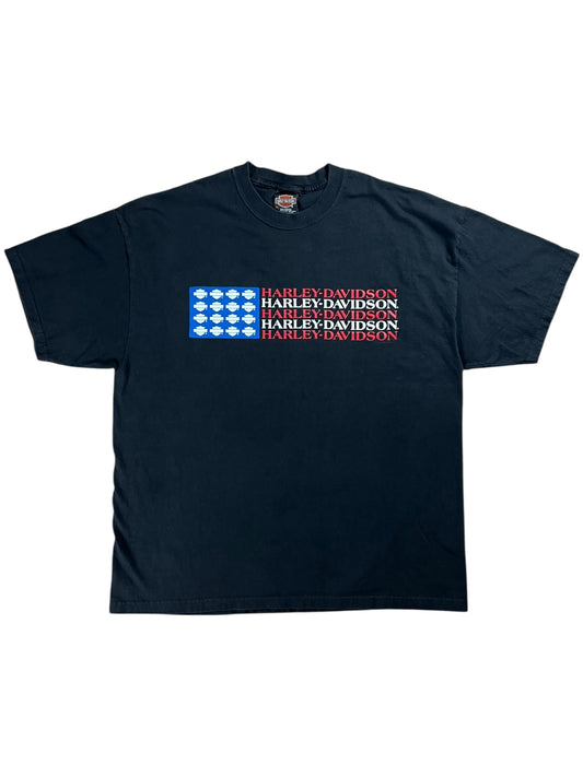 Vintage 2002 Harley Davidson Motorcycles American flag tee (XL)