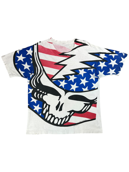 Vintage 1993 Grateful Dead Uncle Sam all over print band tee (L)