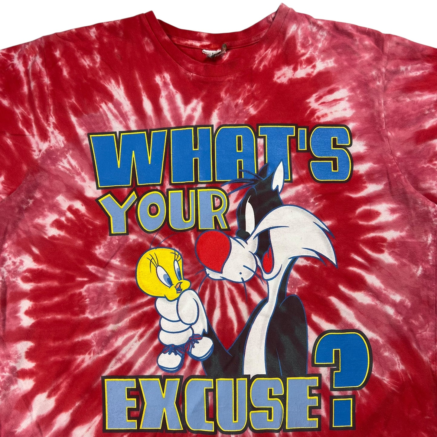 Vintage 90s Looney Tunes Tweety Bird Sylvester tie dye tee (XL)