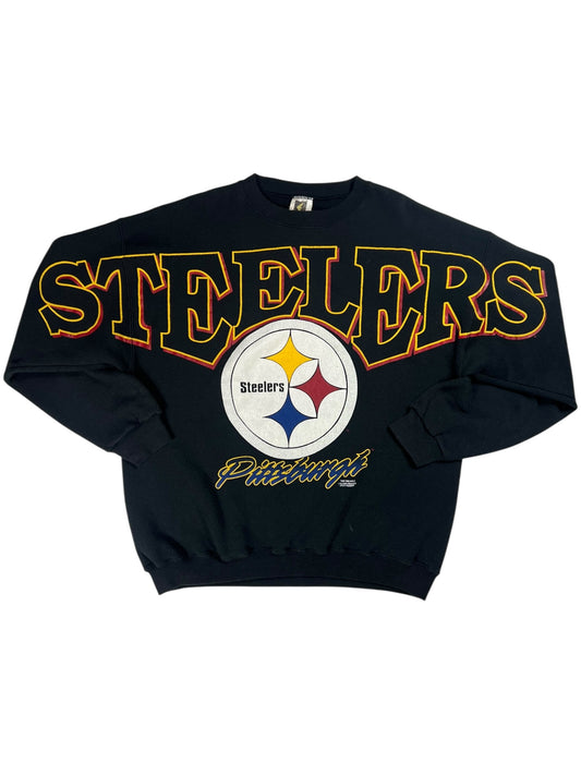 Vintage 1995 Cliff Engle Pittsburgh Steelers spell out black crewneck (XL)