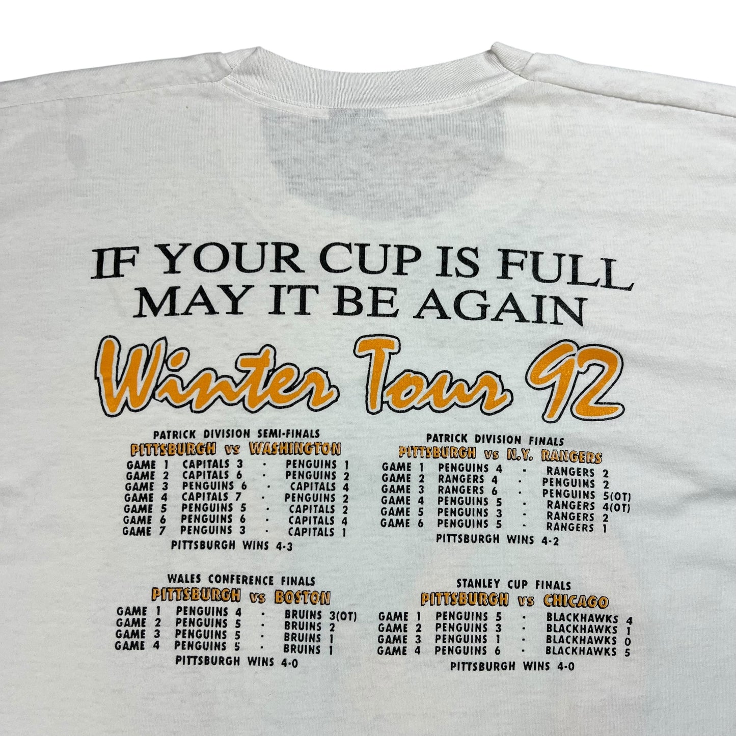 Vintage 1991 Grateful Dead Pittsburgh Penguins Stanley Cup champs Ripple band lot tee (XL)