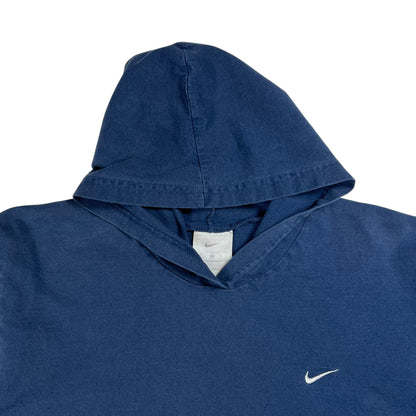 Vintage Y2K Nike mini swoosh navy long sleeve hoodie (M)