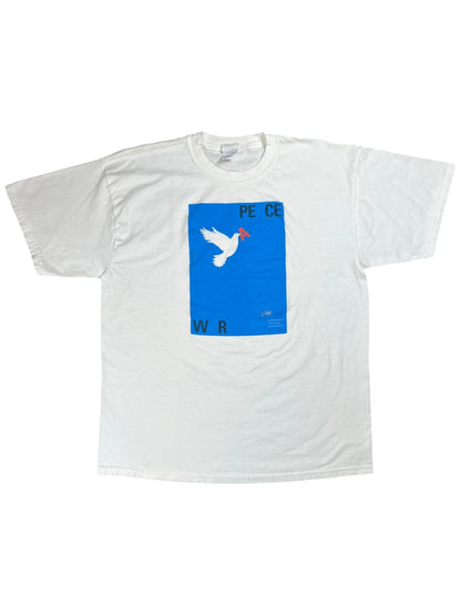 Vintage Y2K PEACE vs WAR Dove United Nations art tee (XL)
