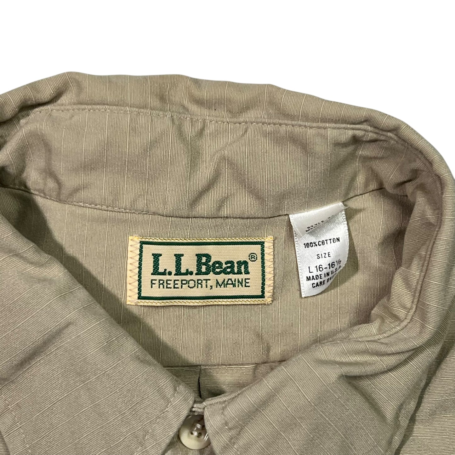 Vintage 80s L.L. Bean tan button up Hunting shirt (L)
