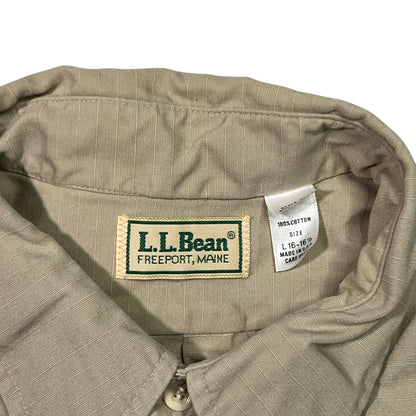 Vintage 80s L.L. Bean tan button up Hunting shirt (L)