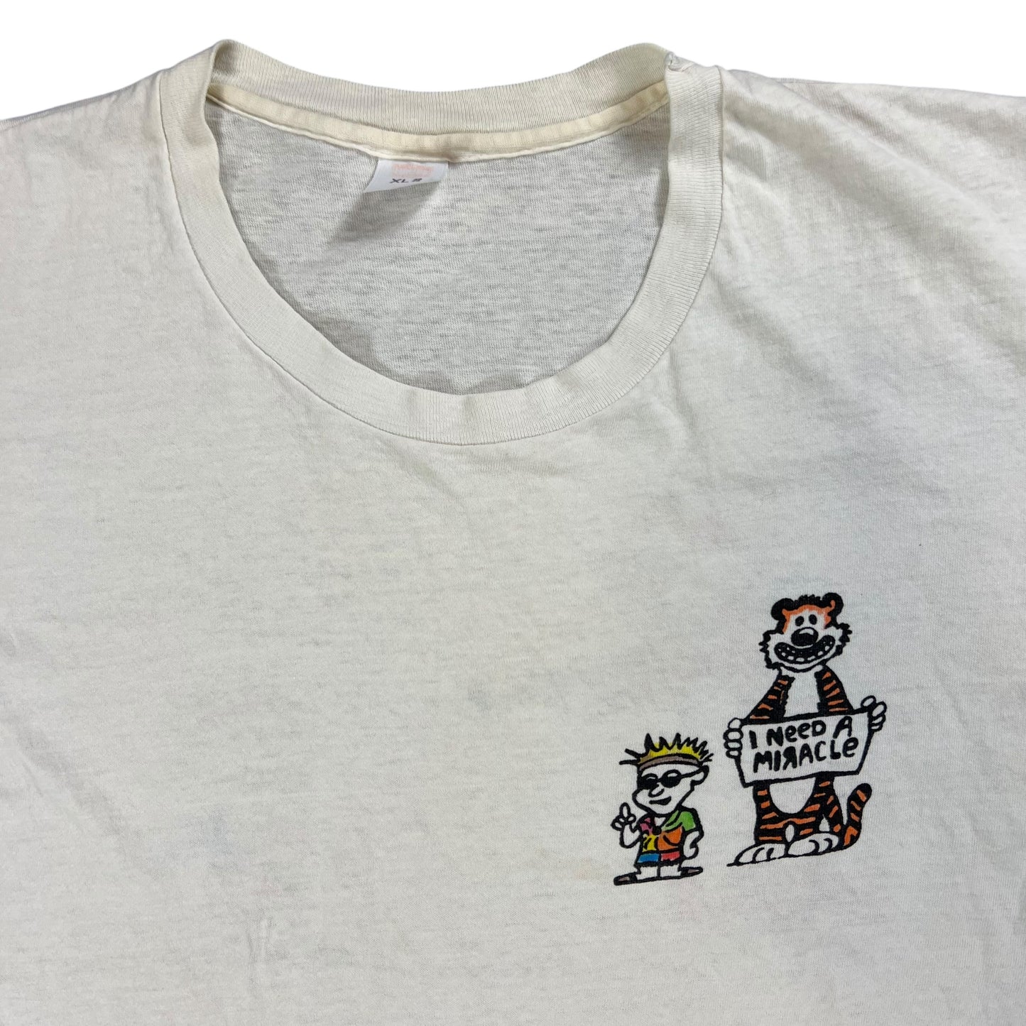 Vintage 90s Grateful Dead Calvin & Hobbes I Need A Miracle band tee (L)