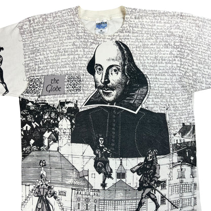 Vintage 90s William Shakespeare all over print tee (L)