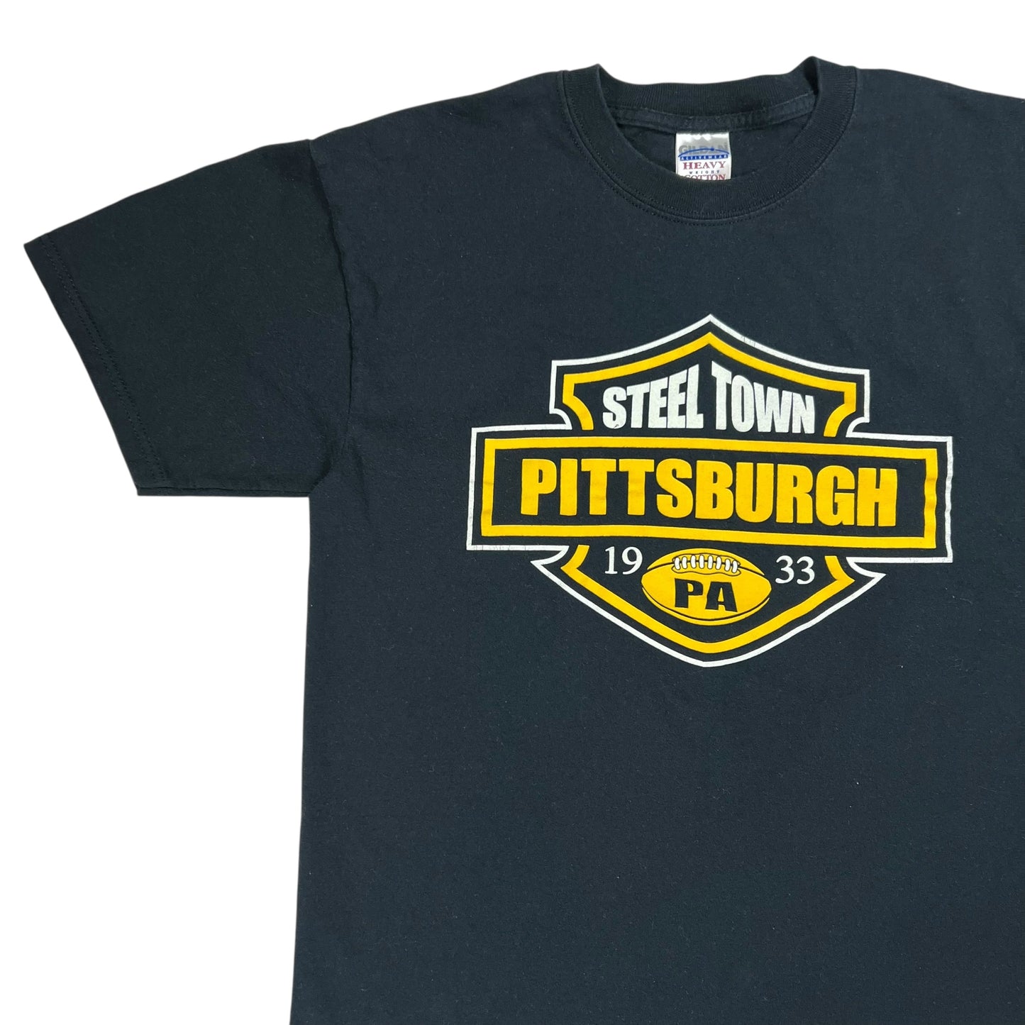 Vintage Y2K Pittsburgh Steel Town Harley parody tee (M)
