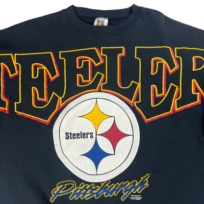 Vintage 1995 Cliff Engle Pittsburgh Steelers spell out black crewneck (XL)