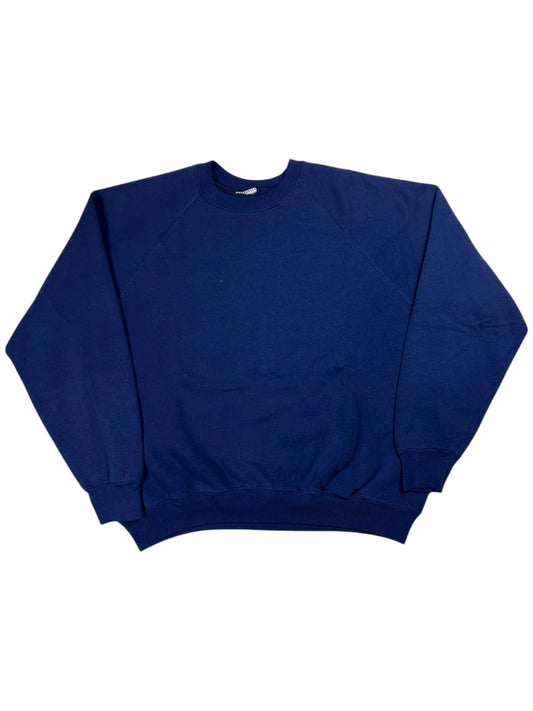 Vintage 80s faded navy blank crewneck (XL)