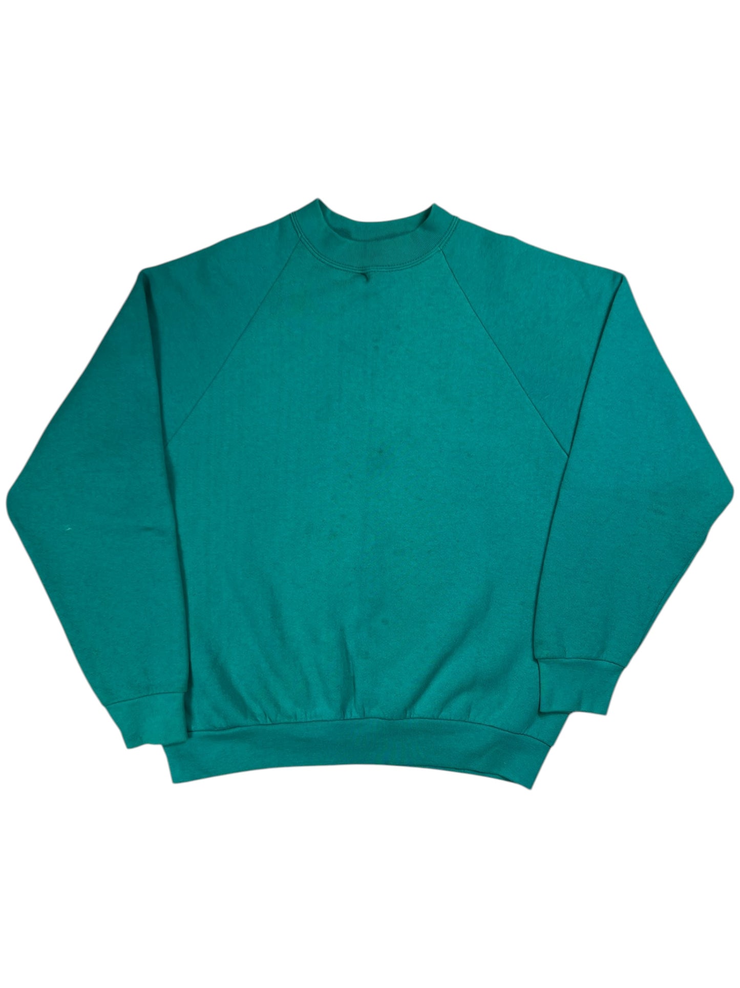Vintage 90s Fruit of the loom faded teal crewneck (L)