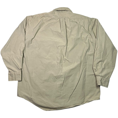 Vintage 80s L.L. Bean tan button up Hunting shirt (L)