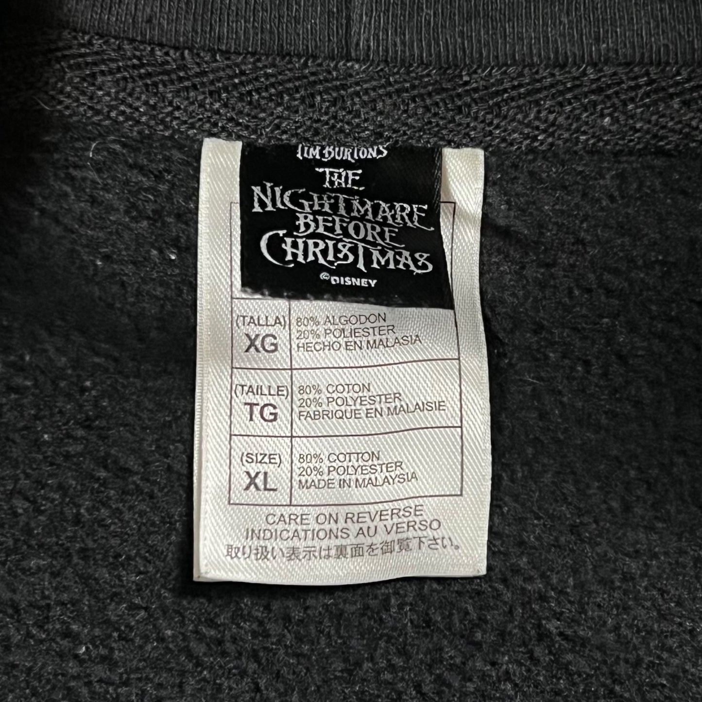 Vintage Y2K Tim Burton’s The Nightmare Before Christmas Disney hoodie (XL)