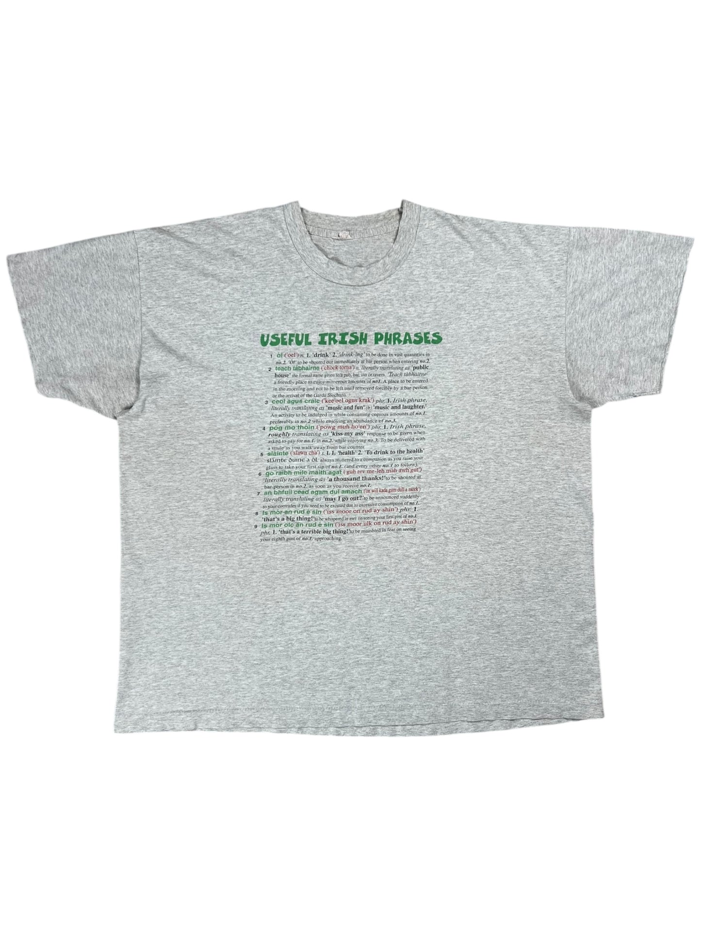 Vintage 80s USEFUL IRISH PHRASES tee (XL/XXL)