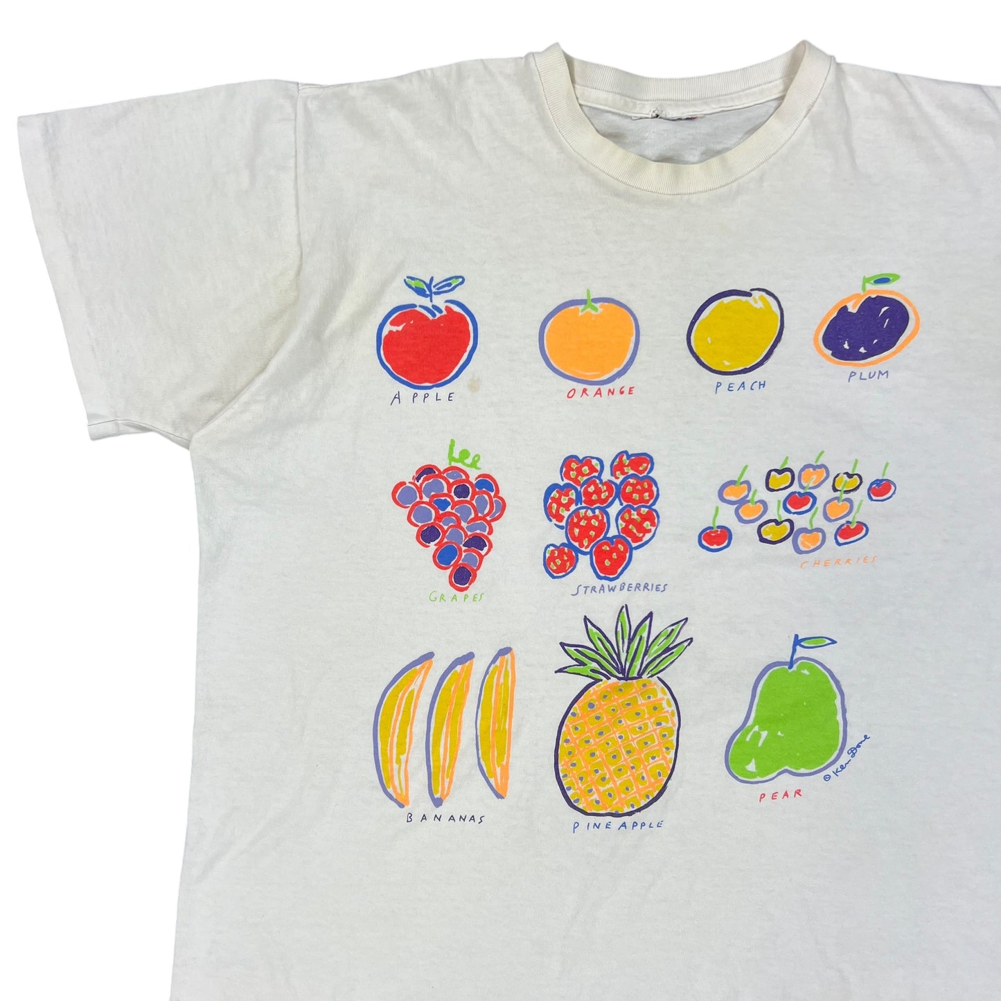 Vintage 90s Ken Done Fruit art tee (L)