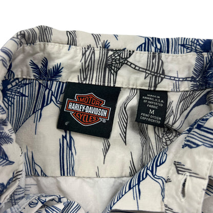 Vintage Y2K Harley Davidson Motorcycles all over print Hawaiian shirt (M)