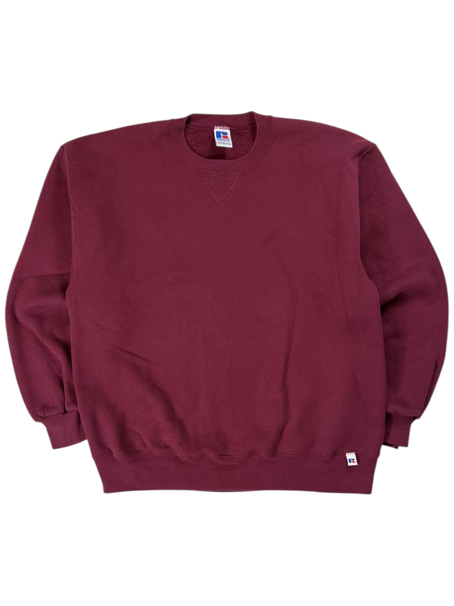 Vintage 90s Russell Athletic blank burgundy crewneck (L)