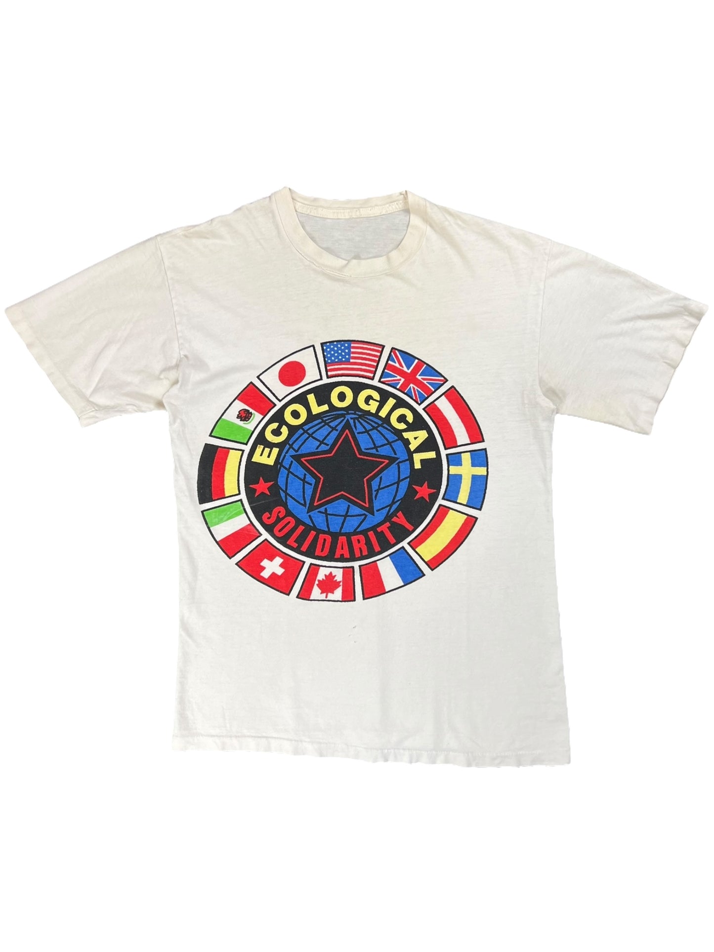 Vintage 80s Ecological Solidarity peace tee (S)