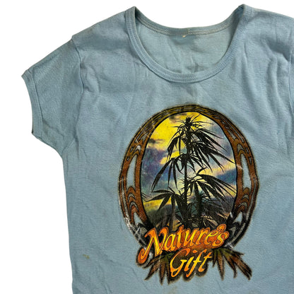 Vintage 1970s Nature’s Gift Marijuana leaf baby style women’s tee (S)