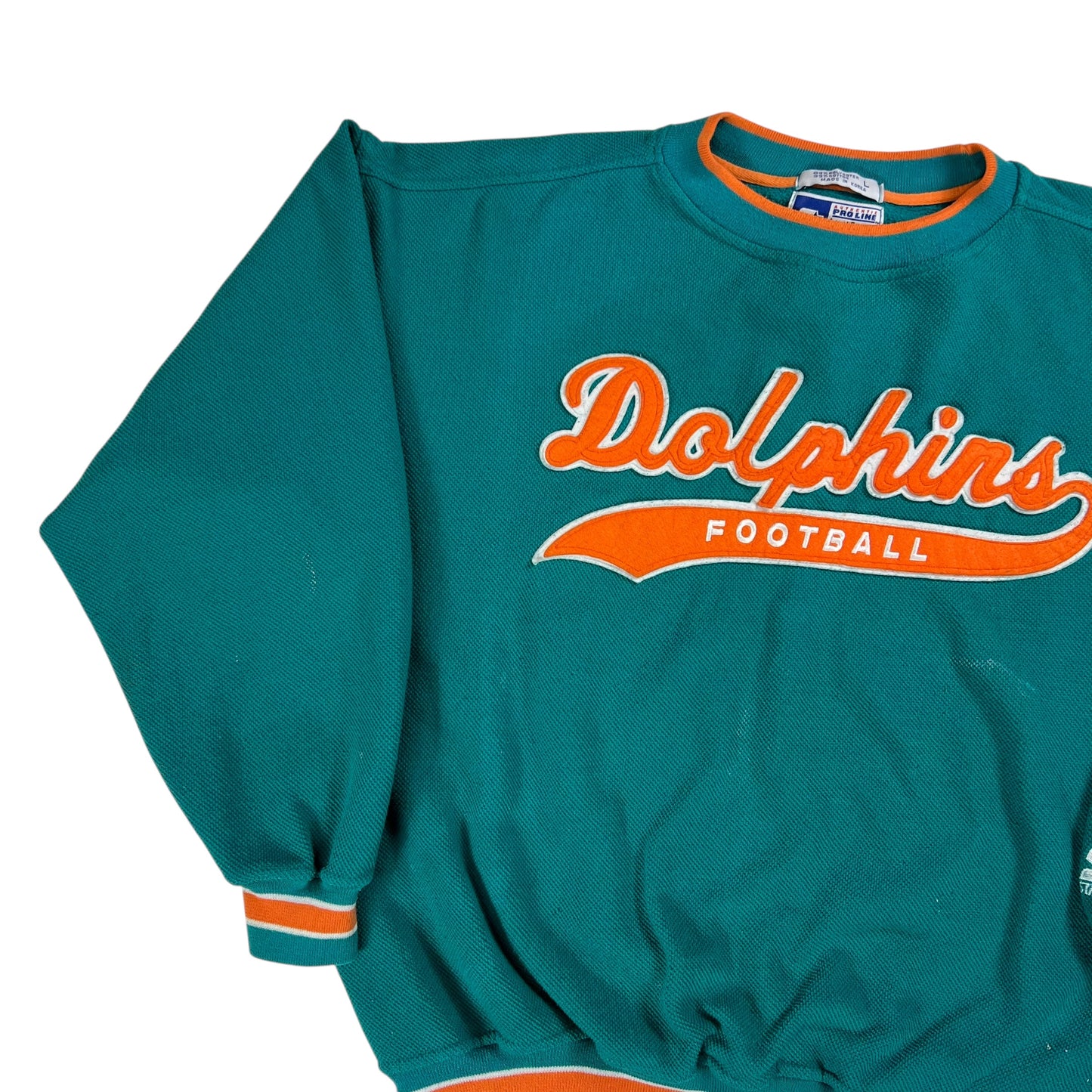 Vintage 90s Starter Miami Dolphins script tail sweep crewneck (L)