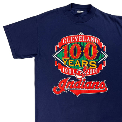 Vintage 2001 Cleveland Indians 100 years MLB tee (L)