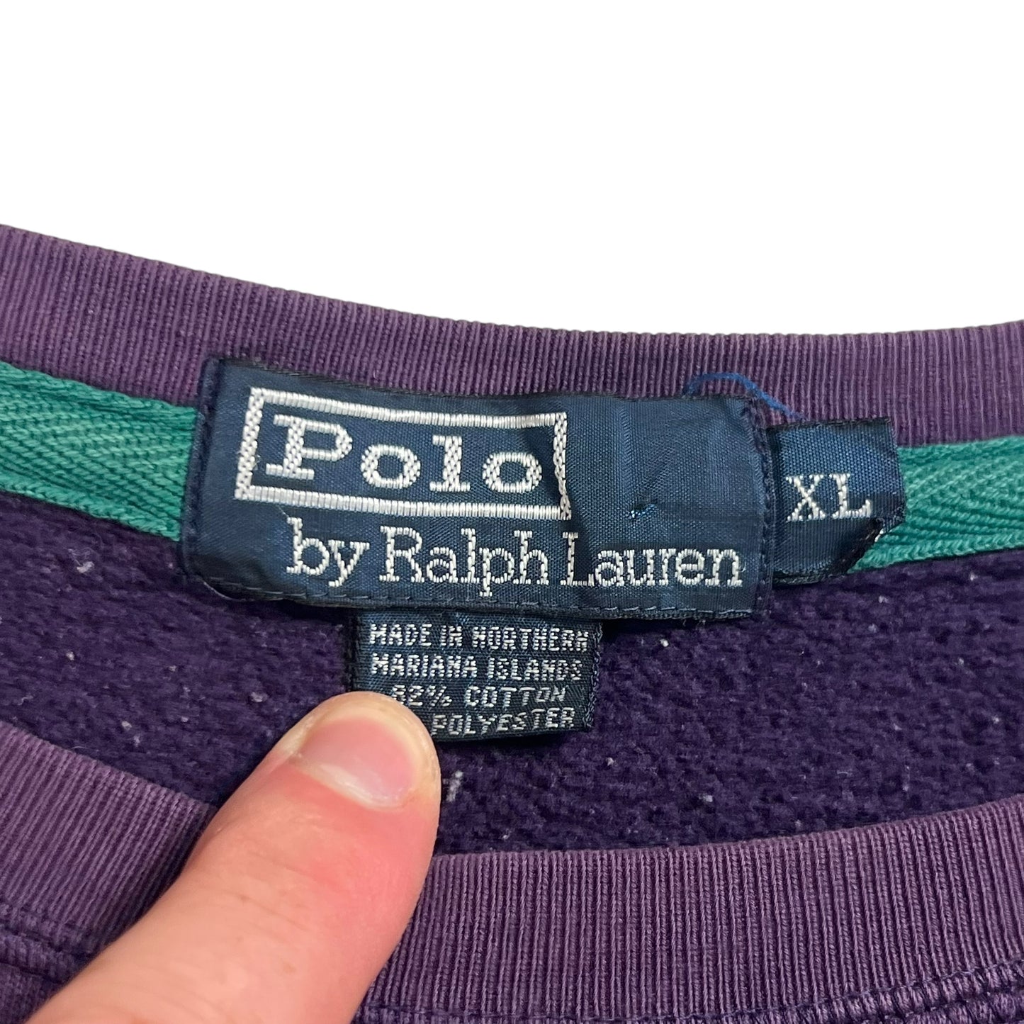 Vintage 90s Polo Ralph Lauren faded purple crewneck (XL)