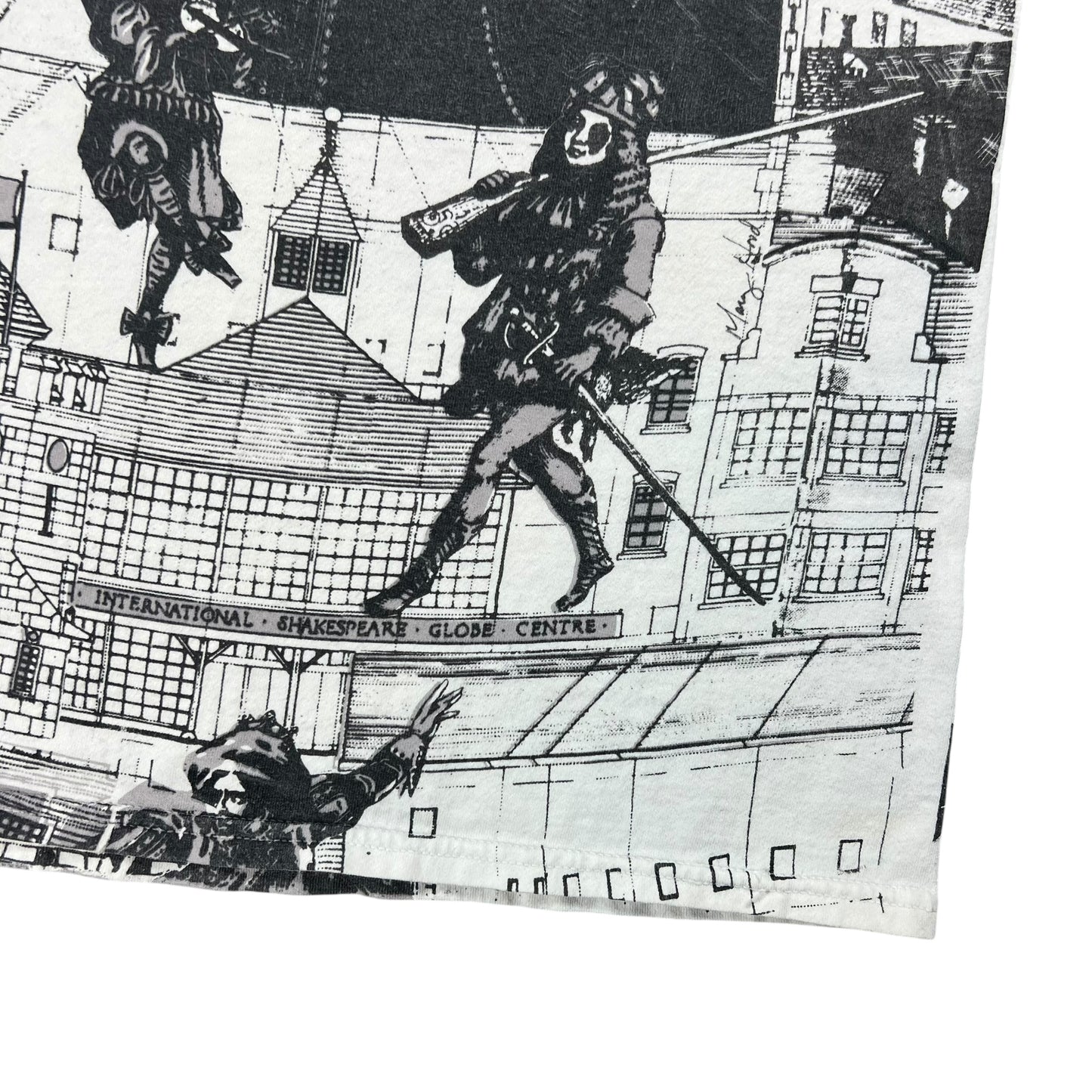 Vintage 90s William Shakespeare all over print tee (L)