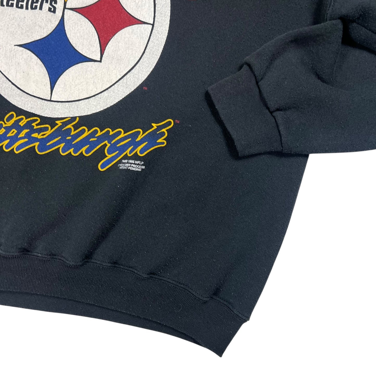 Vintage 1995 Cliff Engle Pittsburgh Steelers spell out black crewneck (XL)