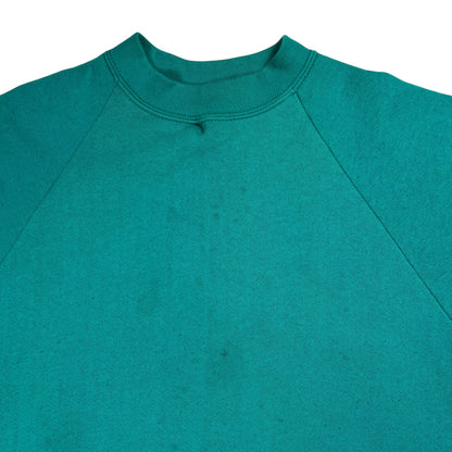 Vintage 90s Fruit of the loom faded teal crewneck (L)