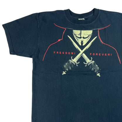 Vintage 2005 V for Vendetta Freedom Forever Guy Faux DC comics tee (L)