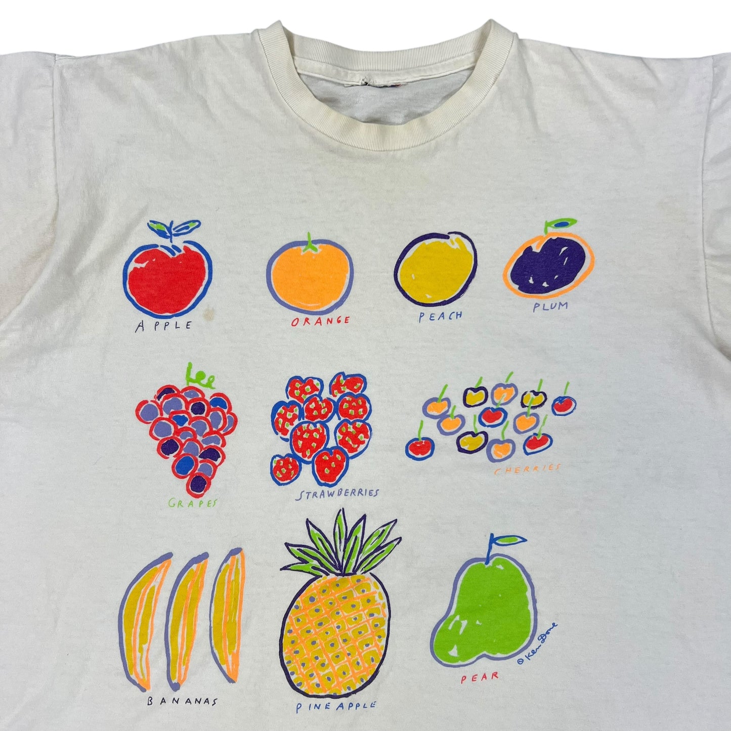 Vintage 90s Ken Done Fruit art tee (L)