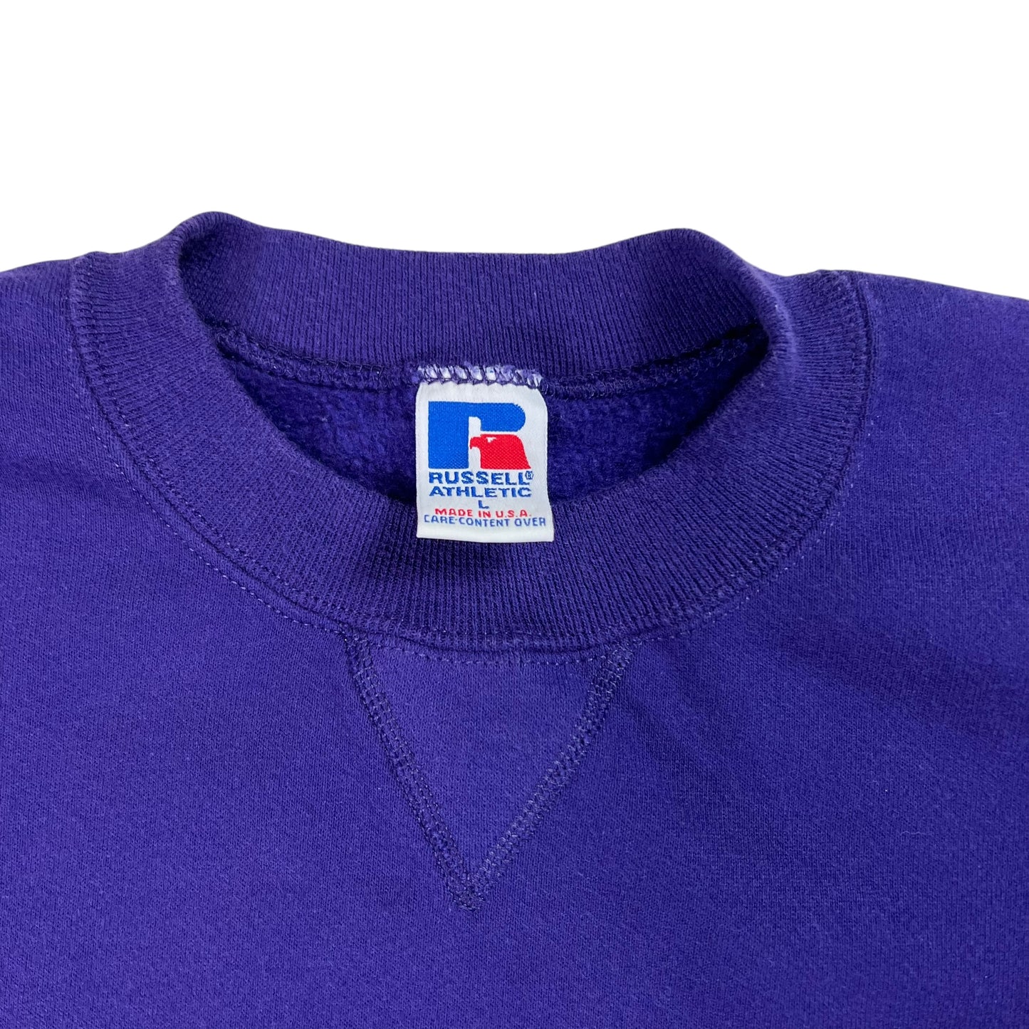 Vintage 90s Russell Athletic blank purple crewneck (L)