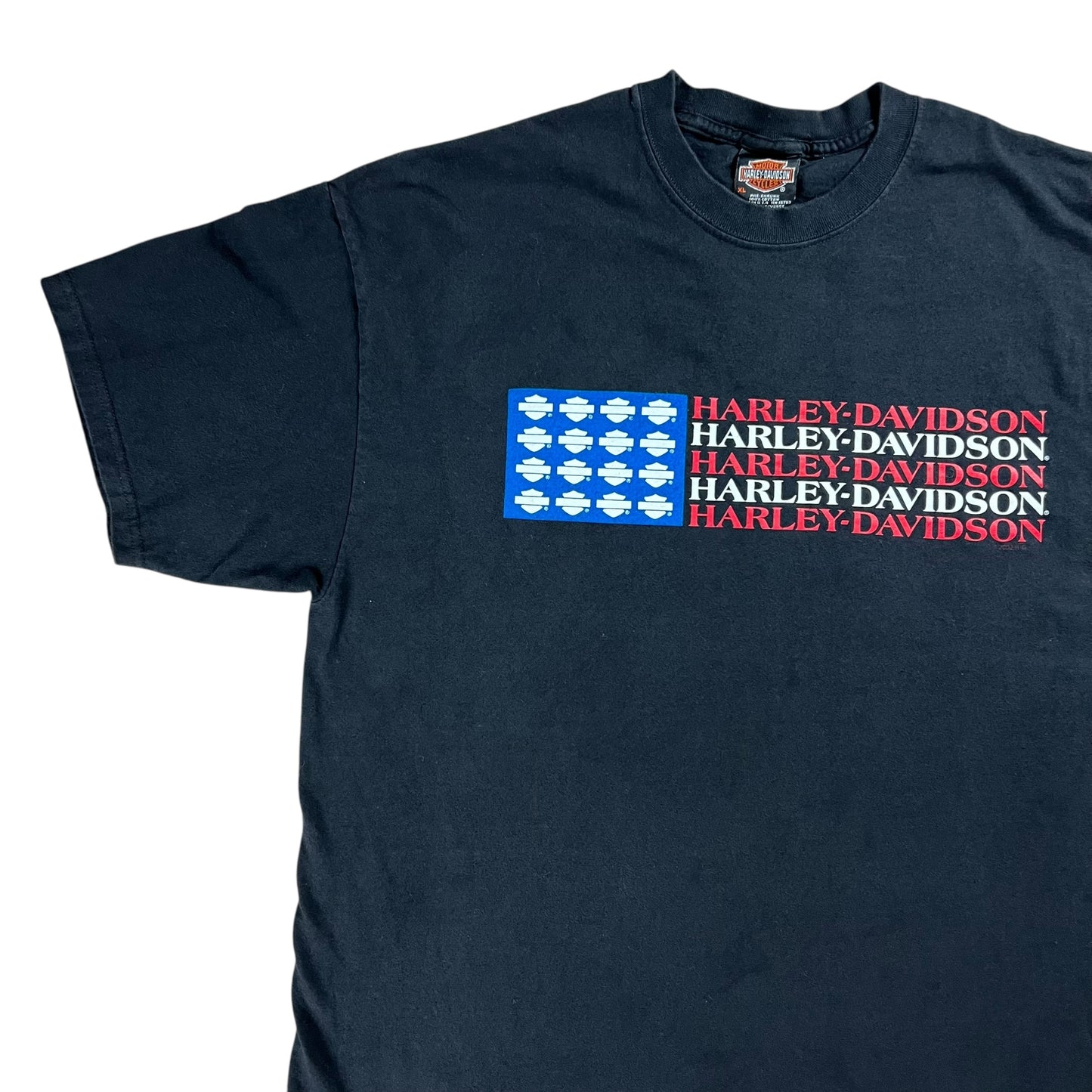 Vintage 2002 Harley Davidson Motorcycles American flag tee (XL)