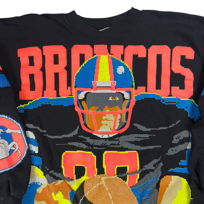 Vintage 80s Denver Broncos NES Tecmo Bowl jumbo print crewneck (L)