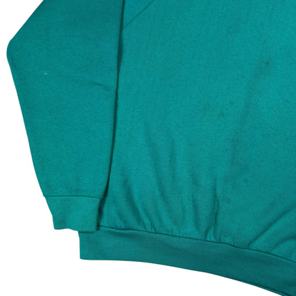Vintage 90s Fruit of the loom faded teal crewneck (L)