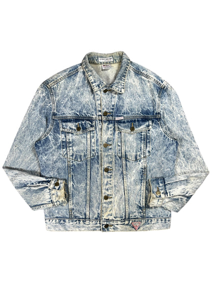Vintage 90s GUESS Jeans acid wash worn denim jacket (M)
