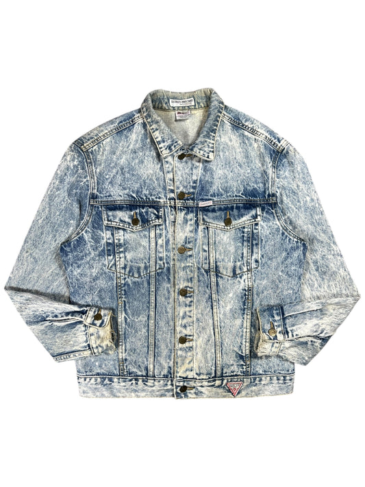Vintage 90s GUESS Jeans acid wash worn denim jacket (M)